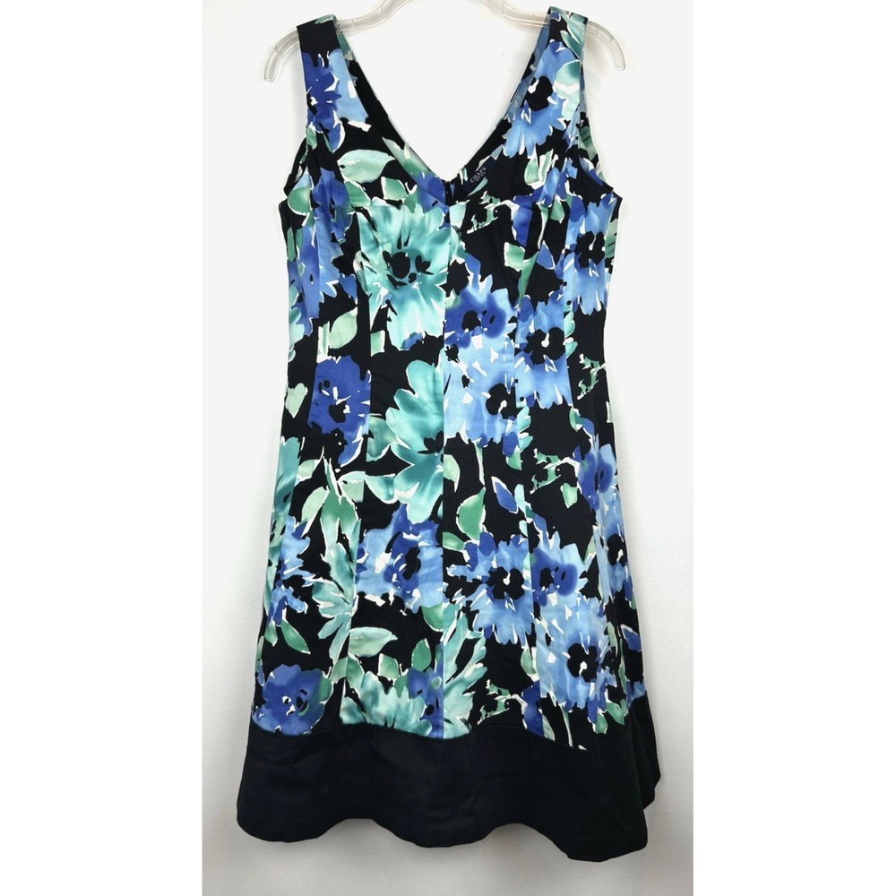 Chaps Dress Womens 14 Sleeveless Floral Summer Feminine Bloomcore Wedding
